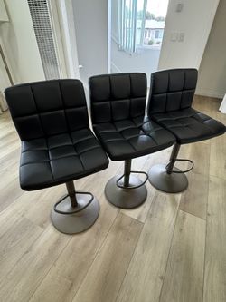 Big Seat Bar Stools -- 3 in Set For $150 Or $50 Each Individually