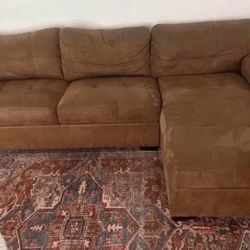 (Free Delivery) Cognac Sectional