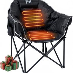 ABORON Oversized Heated Camping Chair, Padded Outdoor Folding Heated Chair 90$ for 2