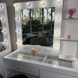 Vanity Mirror & Table Set — Vanity Set with Desk & Dresser with Mirror