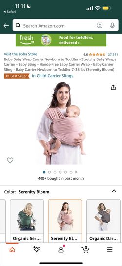 Boba Baby Wrap Carrier Newborn to Toddler - Stretchy Baby Wraps Carrier - Baby Sling - Hands-Free Baby Carrier Wrap - Baby Carrier Sling - Baby Carrie