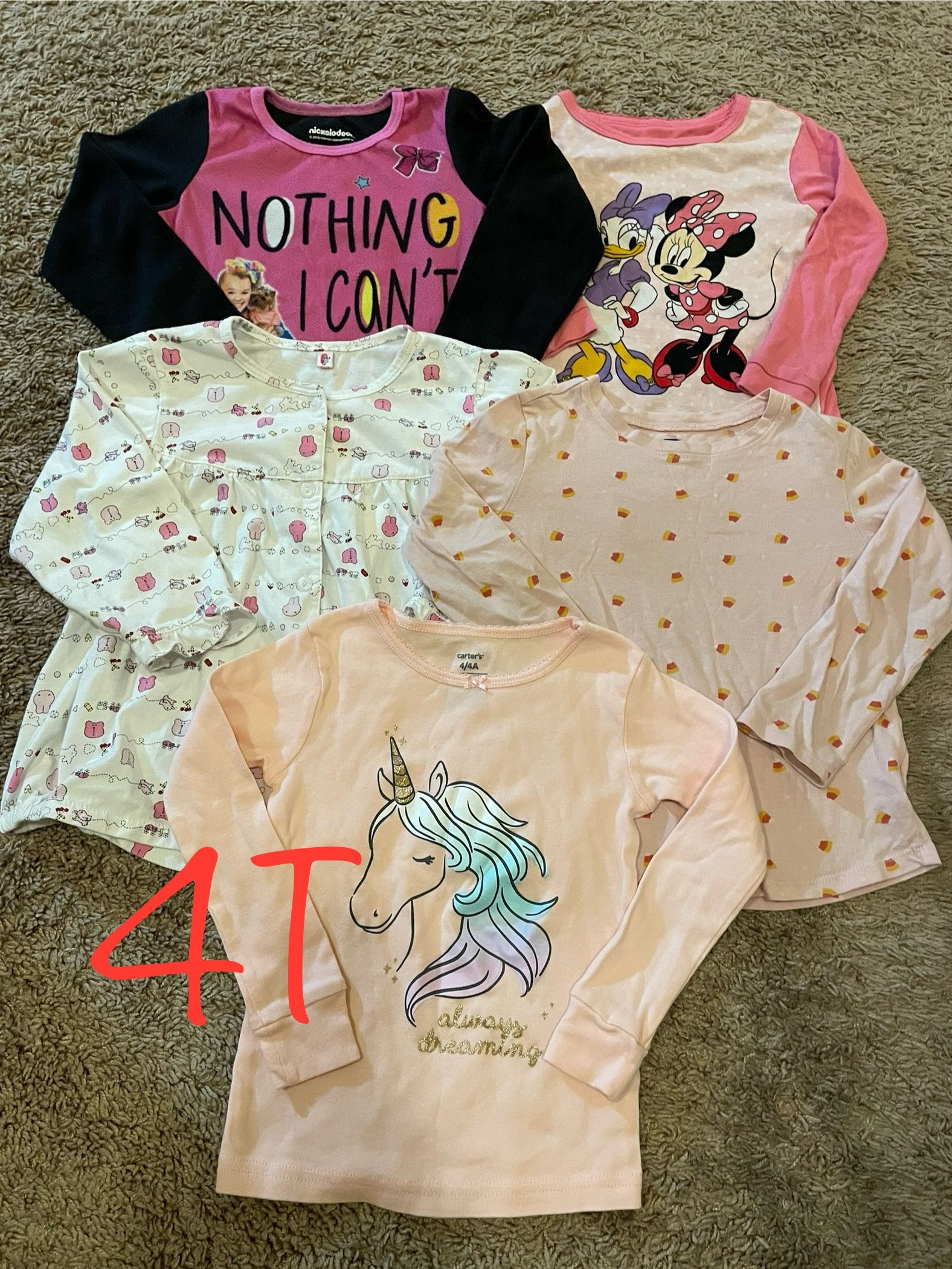 Winter/fall Girl Clothes, Pjs, Long Sleeve Shirts Size 4T