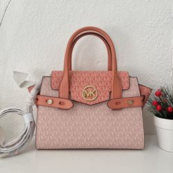 Michael Kors Carmen Medium Color-Block Logo Satchel