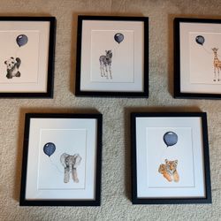 Framed Animal Prints (15 in. X 13 in.) 