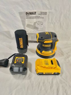 Brand new DeWalt XR 20V brushless orbital palm sander tool set.