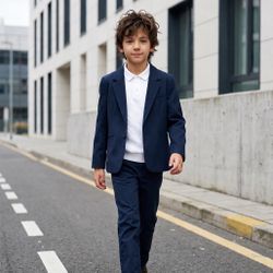 Toddler Boy Formal Blazer Suit Jacket for Party School Navy Blue Color Size 3T/4T New Condition