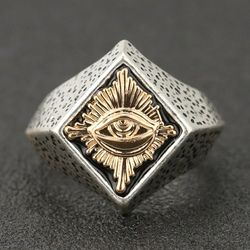 All seeing eye ring jewelry fashion band masonic