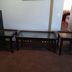 Ashley Walnut Coffee And Side Tables