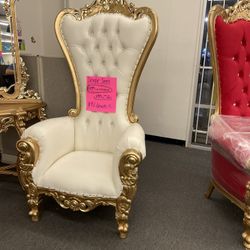 🙌Throne chair, single(gold & white) $799🤩🔥🔥🔥
