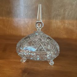 Vintage Crystal Candy Dish, Mint Condition