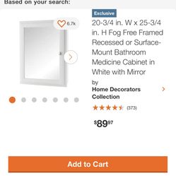 Medicine Cabinet With Mirror $65