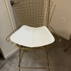 Gold Wire Metal barstools (4) Mod Mid Century style Chairs 