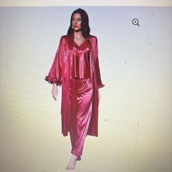 Camisole And Short Robe Three Piece Set 