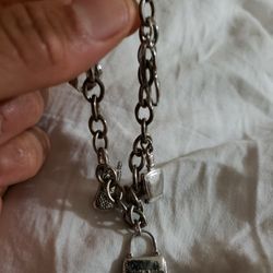 Sterling BAB 925 Charm Bracelet 7.5 Inches Long 