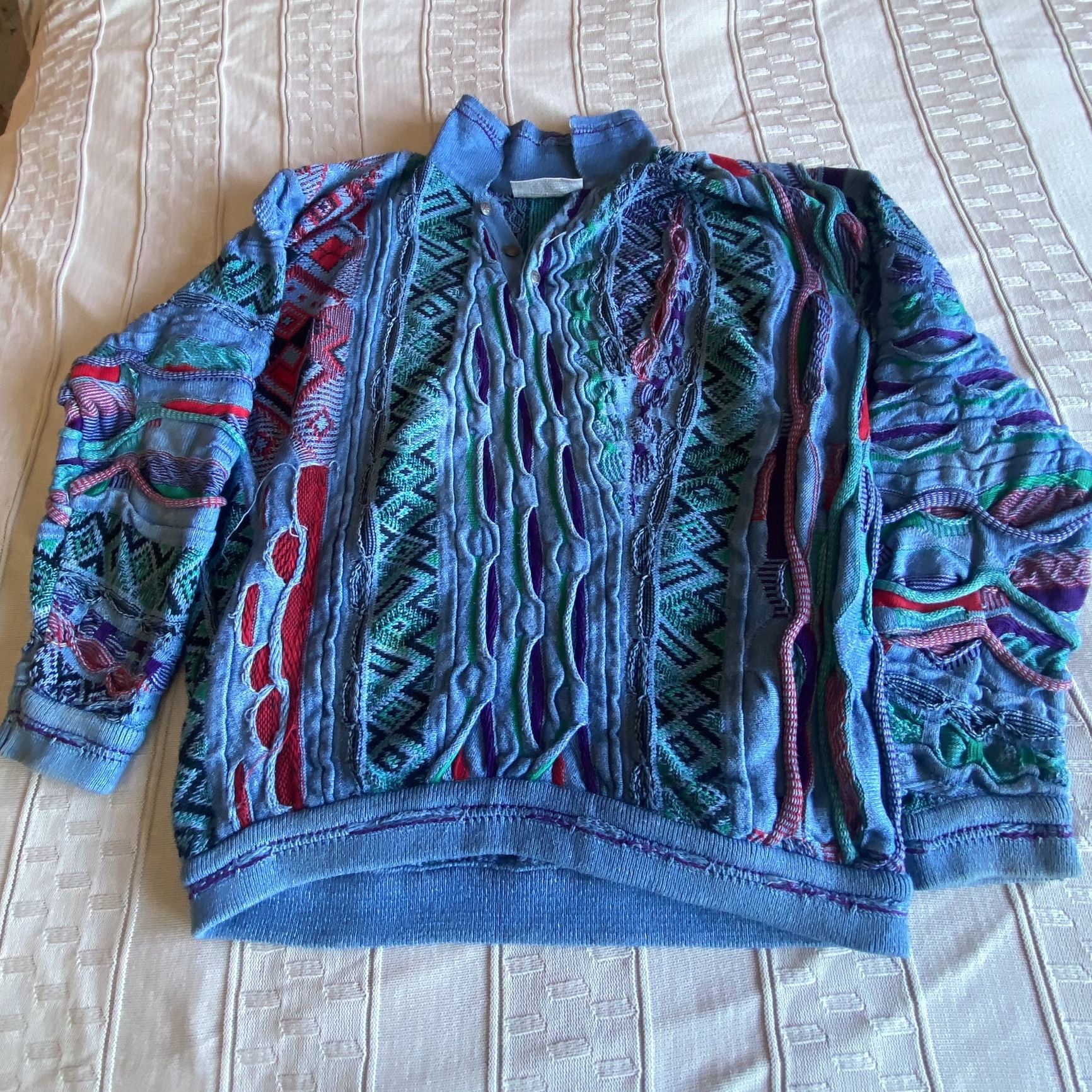 Coogi Mens 3 button 3D 'Biggie Knit' Sweater for Sale in Los