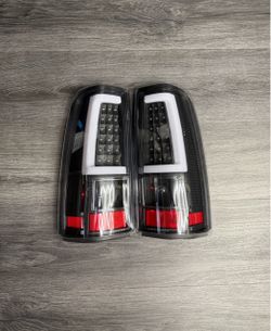 Chevy Silverado/GMC Sierra 1(contact info removed) Black LED Tube Tail Lights Brake Lamp 1999-07