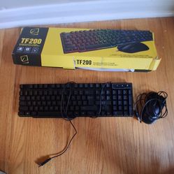 T-Wolf TF200 Rainbow Backlit Gaming Keyboard and Mouse Set – USB