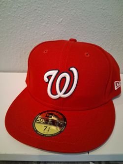 MLB New Era Washington Nationals 59fifty Fitted Hat Red With White Logo  7 3/8 $35