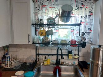 Above sink drying rack