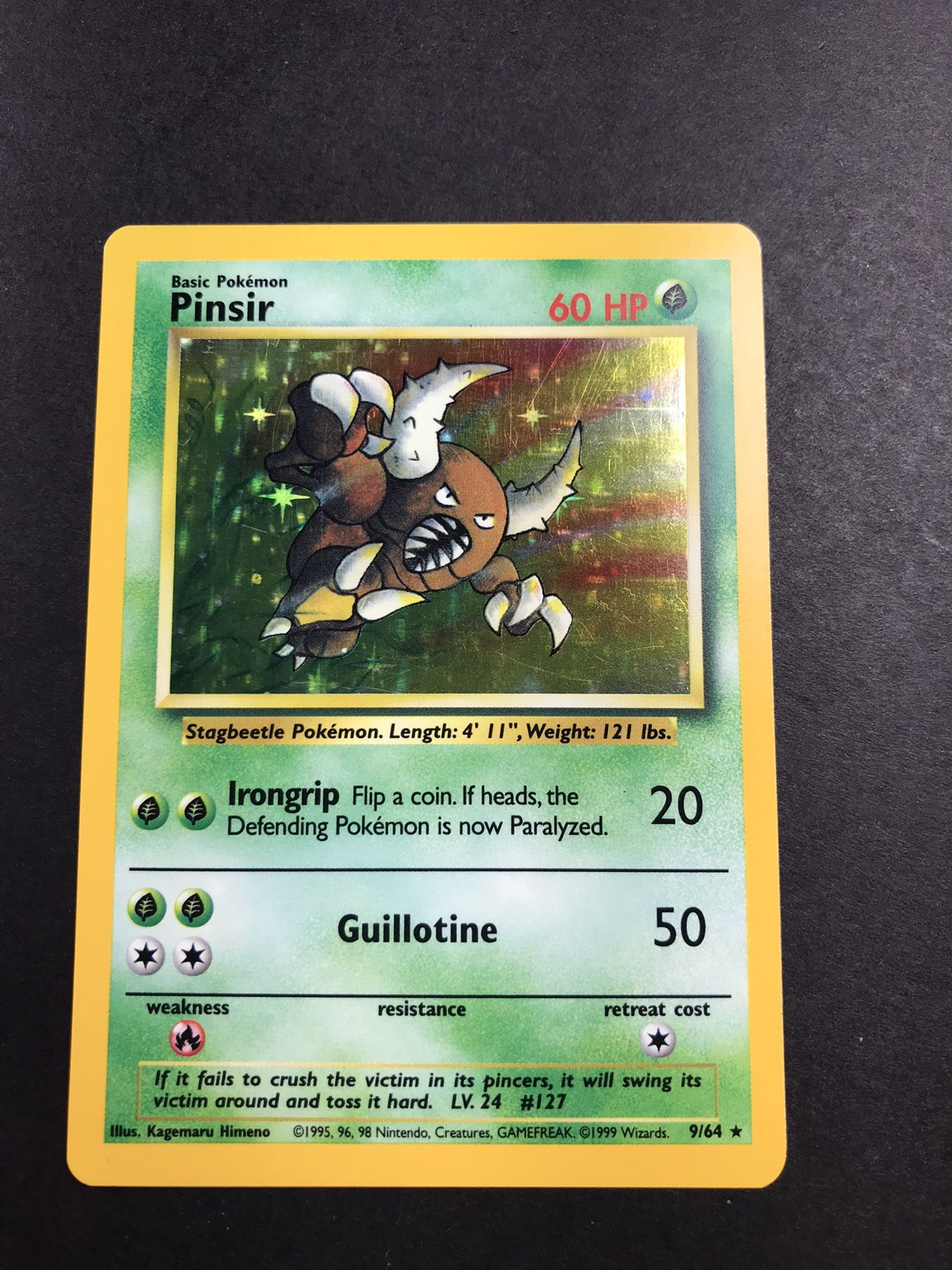 1995 pinsir pokemon card value - 009/064 the Defending Pokmon is now Paralyzed 1995 pinsir pokemon card value