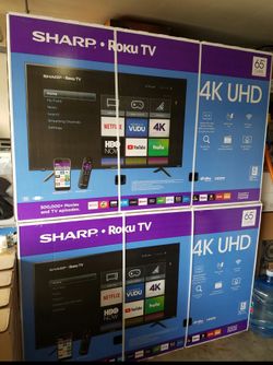 SHARP 65 INCHESS 4K SMART UHD ROKU!!!&
