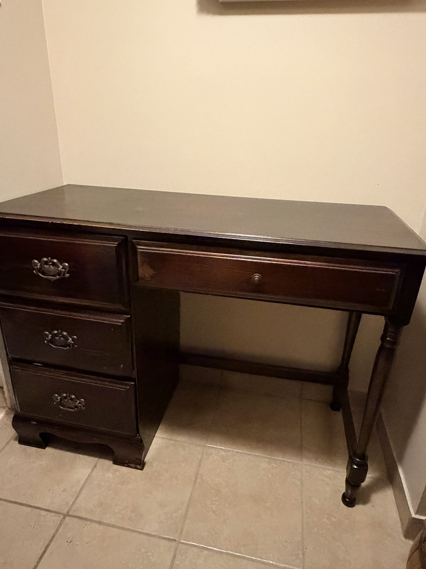 Wooden Desk With Drawers