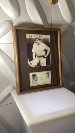 Babe Ruth Framed First Day of Issue Stamp Display Vintage Baseball Wall Art