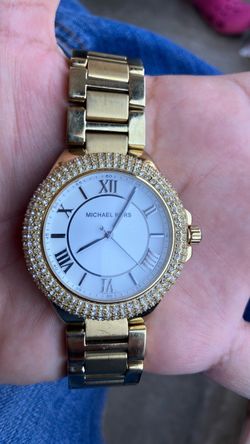 Michael Kors Gold-Tone Crystal Bezel Watch