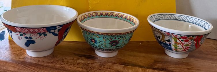 Brand New Melamine Japanese/Chinese Style Bowls - High-Quality Anti-Shatter Bowls (6" & 7")