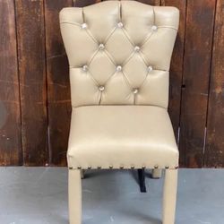 KIDS KHAKI TUFTED CHAIR