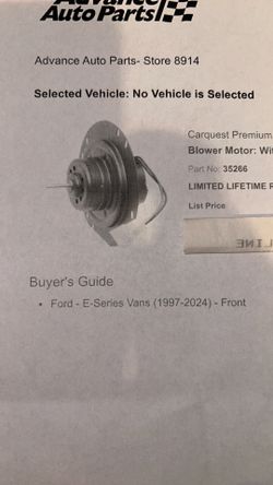 E-Series Vans Blower Motor