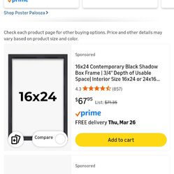 Black shadow box frame 16 x24