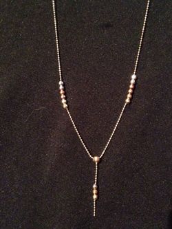 14k solid gold fancy ball chain long 16" grams 3.1