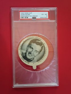 1942 Dixie Cup Lid - Grishams Ice Cream back - PSA 6