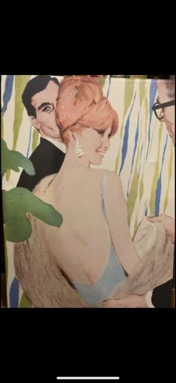 “Mad Men” style painting, dimensions are roughly 19” x 28”