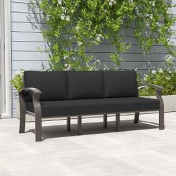 76” Outdoor Patio Aluminum 3-Seater Sofa w/ Dark Gray Cushions [NEW IN BOX] **Retails for $382 <Assembly Required> 