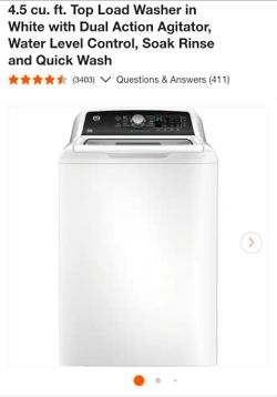 4.5 GE Washer w/ agitator white Working Perfectly