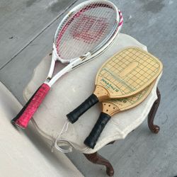 Tennis racket and Pickleball racket