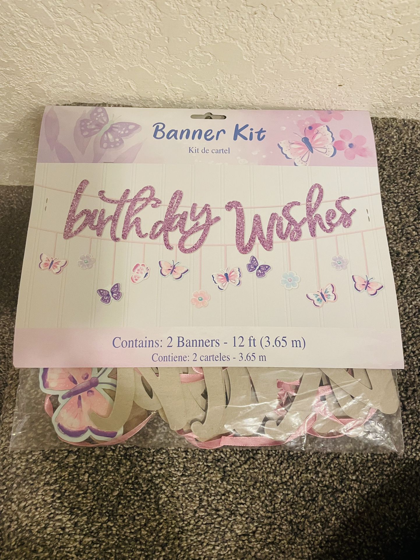 Glitter Birthday Wishes Flutter Banners 