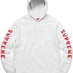 Supreme Sleeves Hoodie Ask Grey With Red 2018