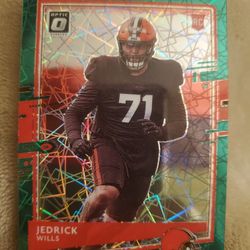 2020 Panini Donruss Optic Jedrick Wills GREEN VELOCITY Rookie Cleveland Browns