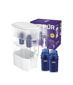 Water Filter Dispenser XL 44-Cup with 2 Genuine PUR Filters, Largest Available, 44-Cup Capacity, 2-in-1 Powerful, Faster Filtration, Dishwasher Safe, 