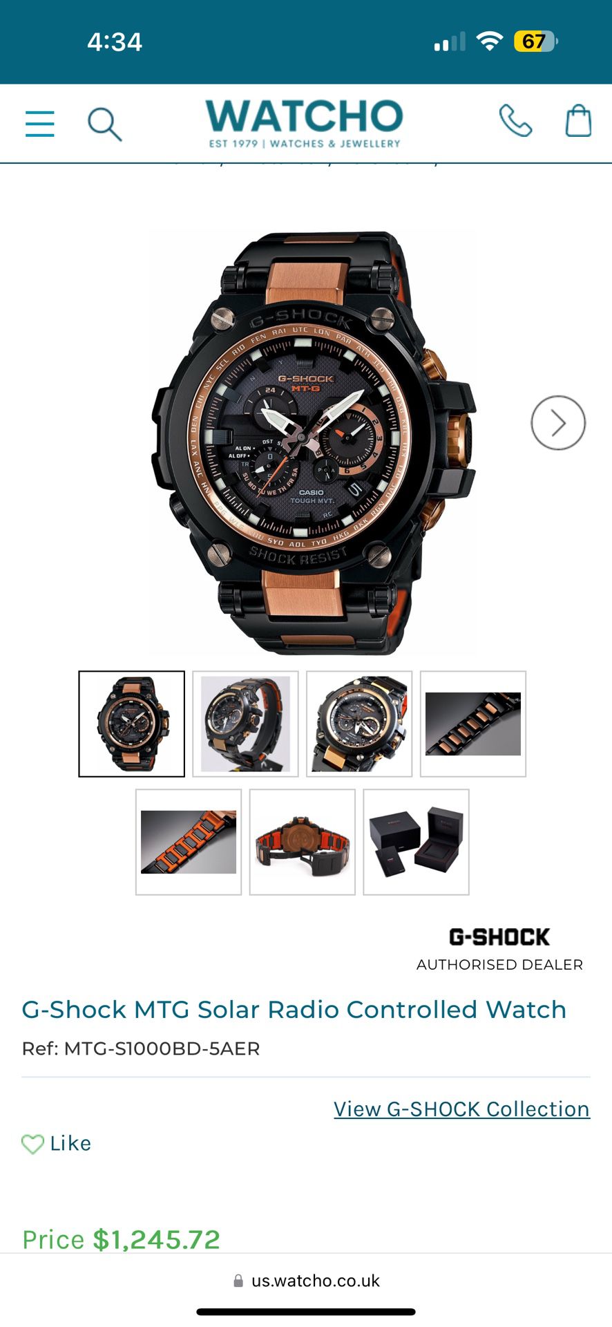 G-Shock MTG Solar Radio Controlled Watch