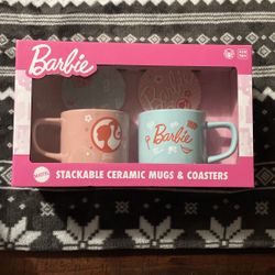 Barbie mugs and coaster