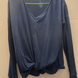 Women’s Long Sleeve, Blue Shirt, Size Medium