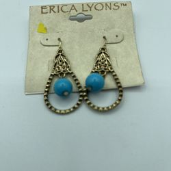 Erica Lyons Turquoise Dangling Earrings 