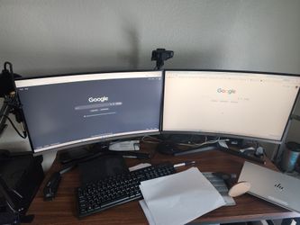 Samsung Dual  Curved Monitor Setup 27inch  x2