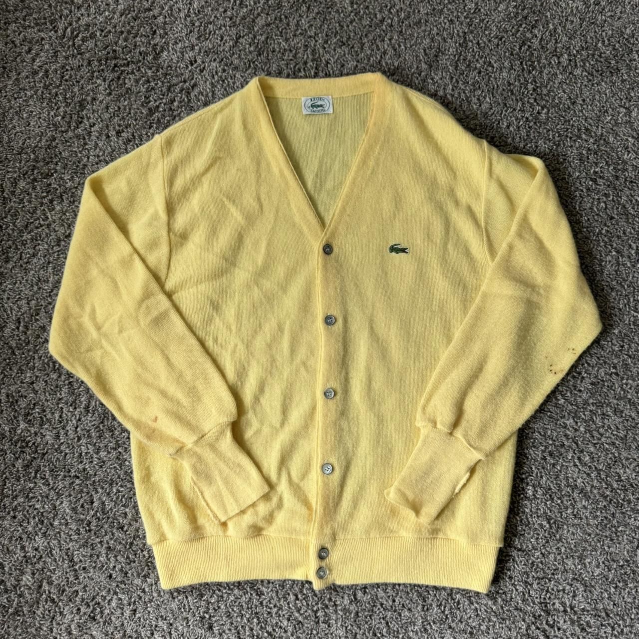 Lacoste Yellow and Cream Cardigan