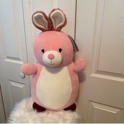 NWT Squishmallow 18" Bop Bunny Soft Pink Easter 2022 HugMees Plush