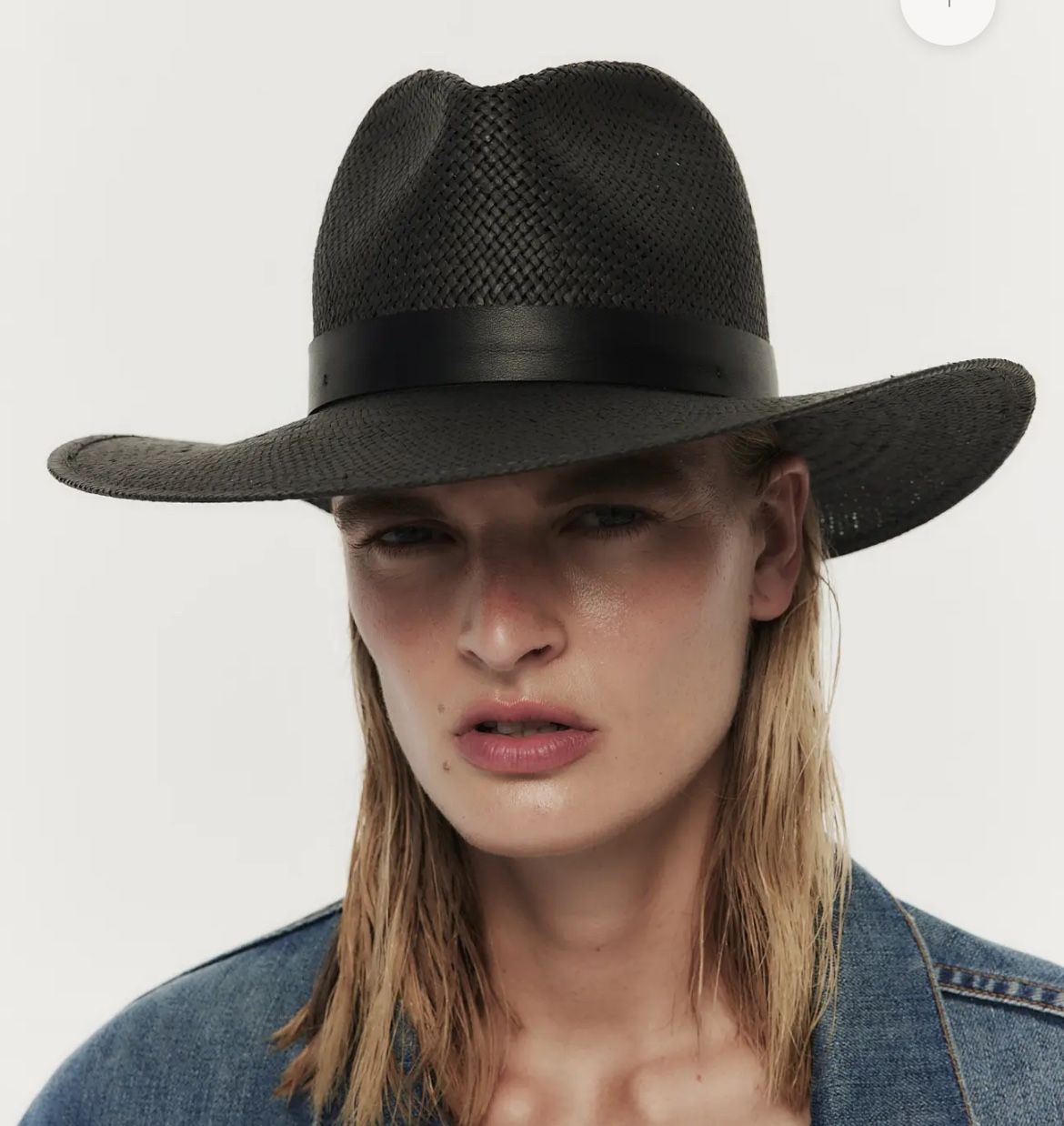 JANESSA LEONE SIMONE HAT $287 Packable Straw Fedora, NWT, Size L